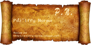Pálffy Norma névjegykártya
